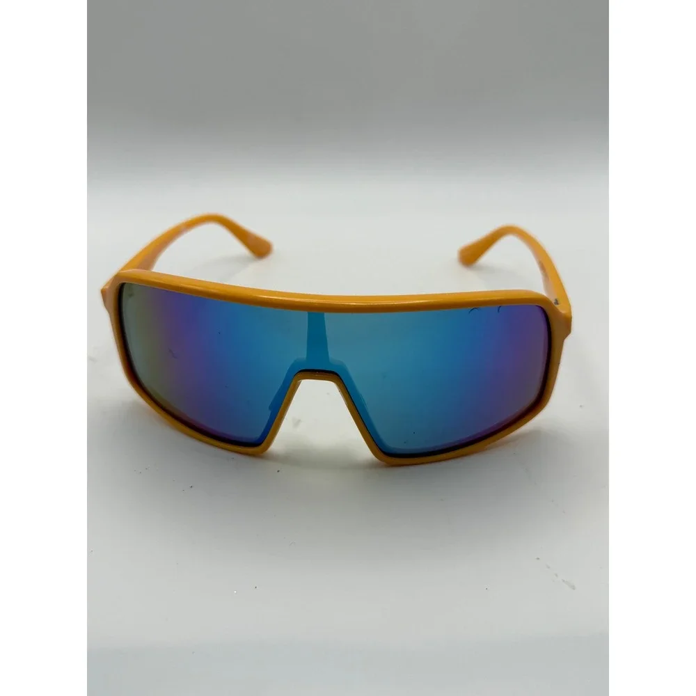Body Glove Shield Sunglasses Blue Mirrored Lens Retro‎ Sporty Neon Wrap New